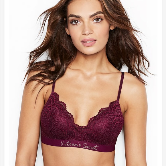 Victorias Secret Lace Lightly Lined Wireless Bra 34B - Picture 2 of 7